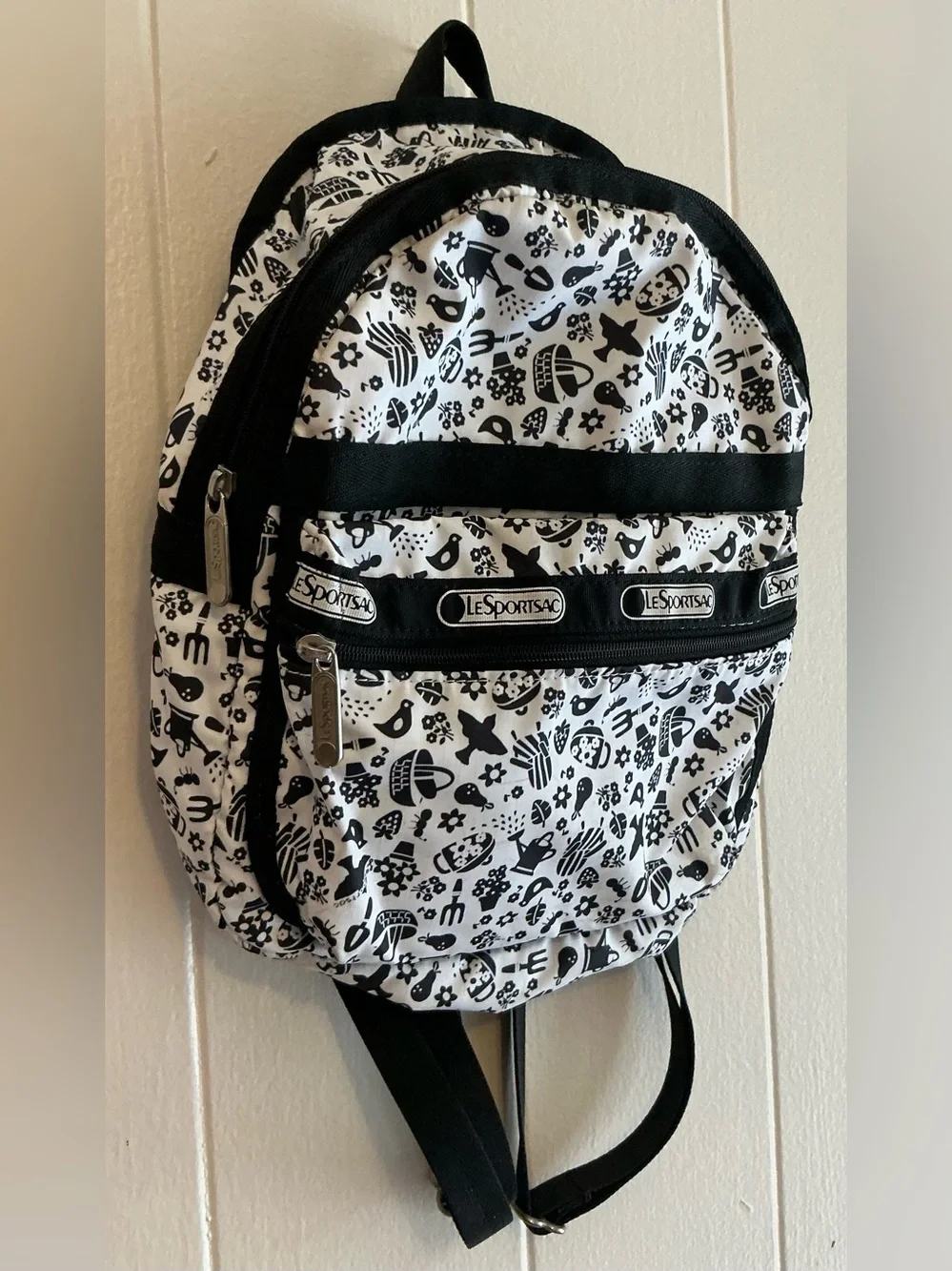 A rare LeSportsac nylon Garden Club Retired Print Mini Backpack Bag